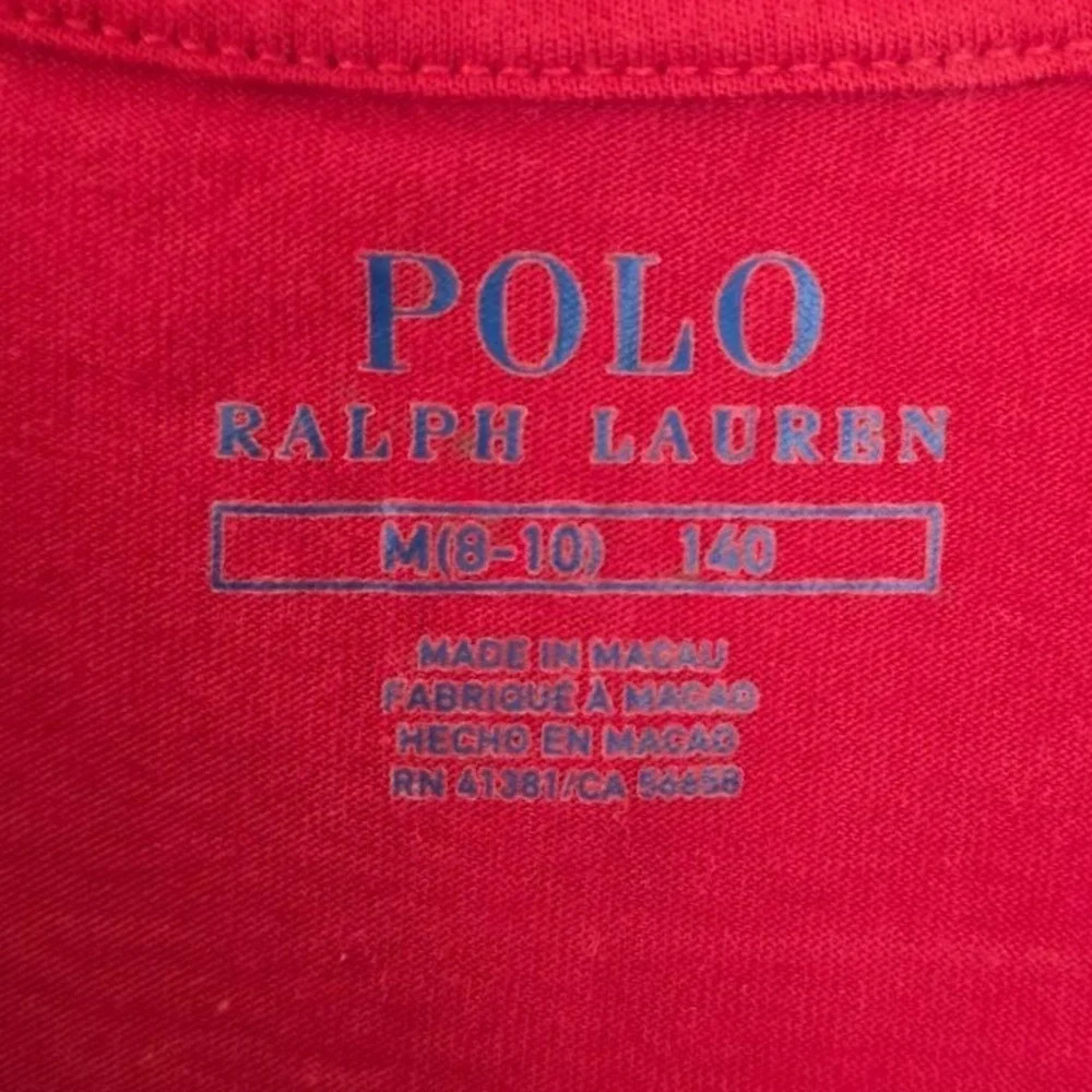 Polo Ralph Lauren‎ Kids Red Polo Bear Graphic Cotton T-Shirt Size M 8-10